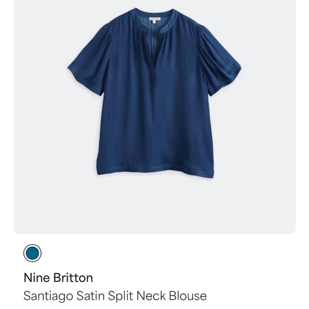 Nine Britton Navy Satin Blouse